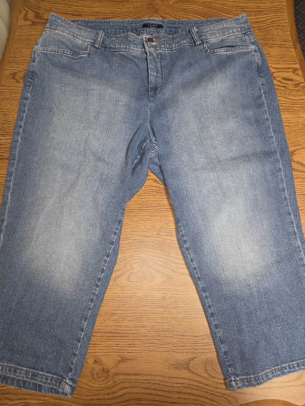 Chaps Blue Faded Denim Capri Jeans Size 18W